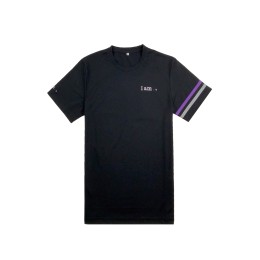 訂做黑色圓領T恤   設計直角袖健身房繡花T恤  袖撞色拉條 T恤製衣廠   T1077   訂做黑色圓領T恤   設計直角袖健身房繡花T恤  袖撞色拉條 T恤製衣廠   T1077